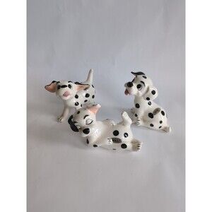 Vtg 101 Dalmatians Figurines Jolly Blot Spot Disney Japan Ceramic Dog Set of 3